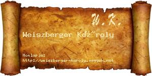 Weiszberger Károly névjegykártya